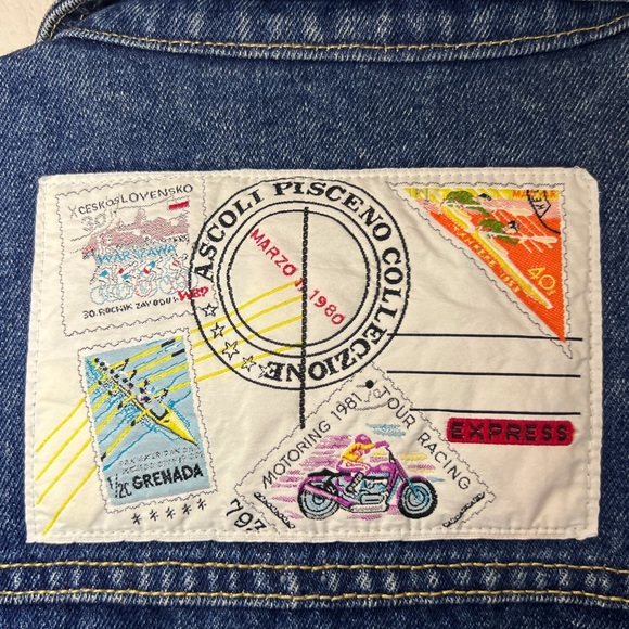 Vintage Y2K Postcard Patch Denim Jacket - Picture 5 of 16